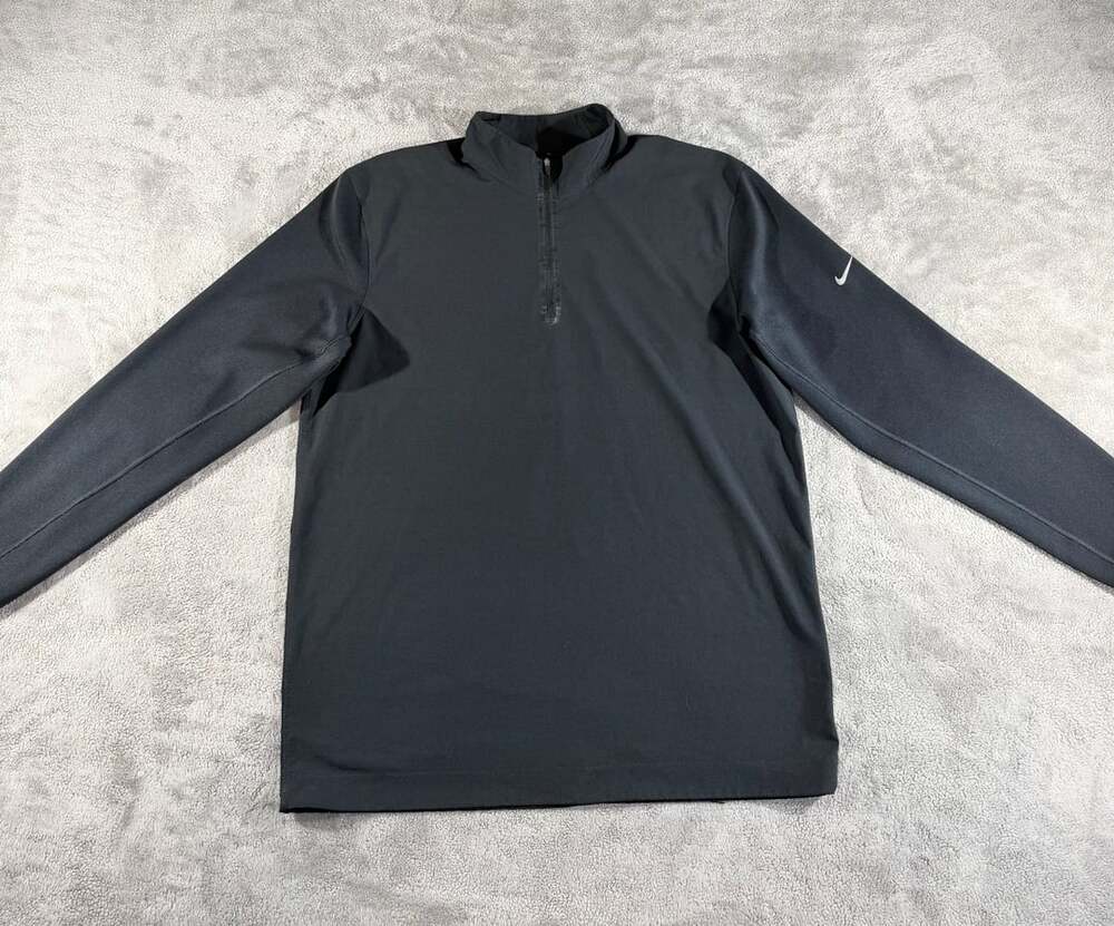 Nike Golf Tour Performance Dri-Fit 1/2-Zip Size M Black Long Sleeve Pullover